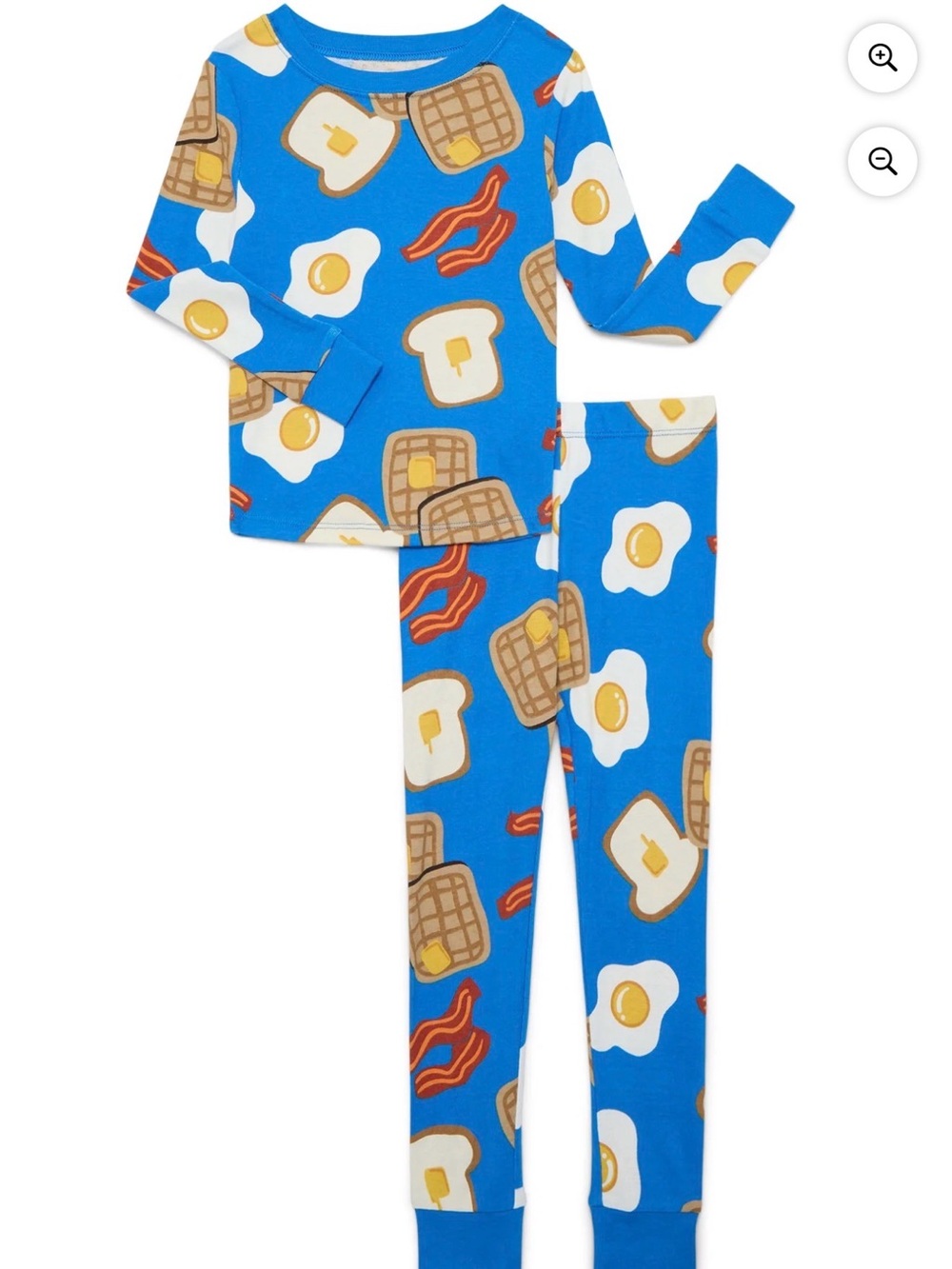 Kids Blue Breakfast-Print Pajama Set